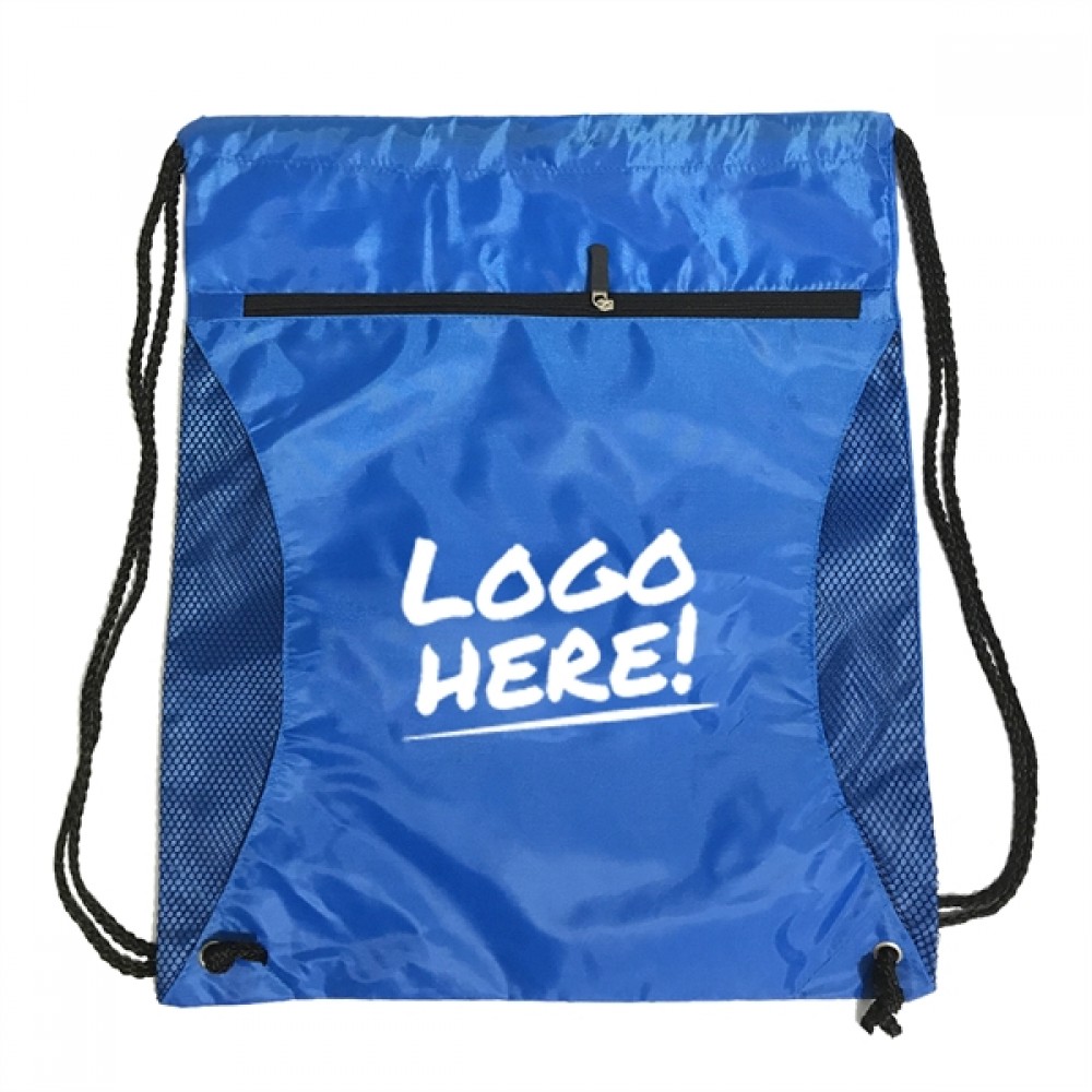 Promotional Mesh Pocket Drawstring Backpack