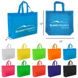 Logo Branded Non-Woven Shopping Bag Grocery(15.5 n W x 12in H x 4in D)