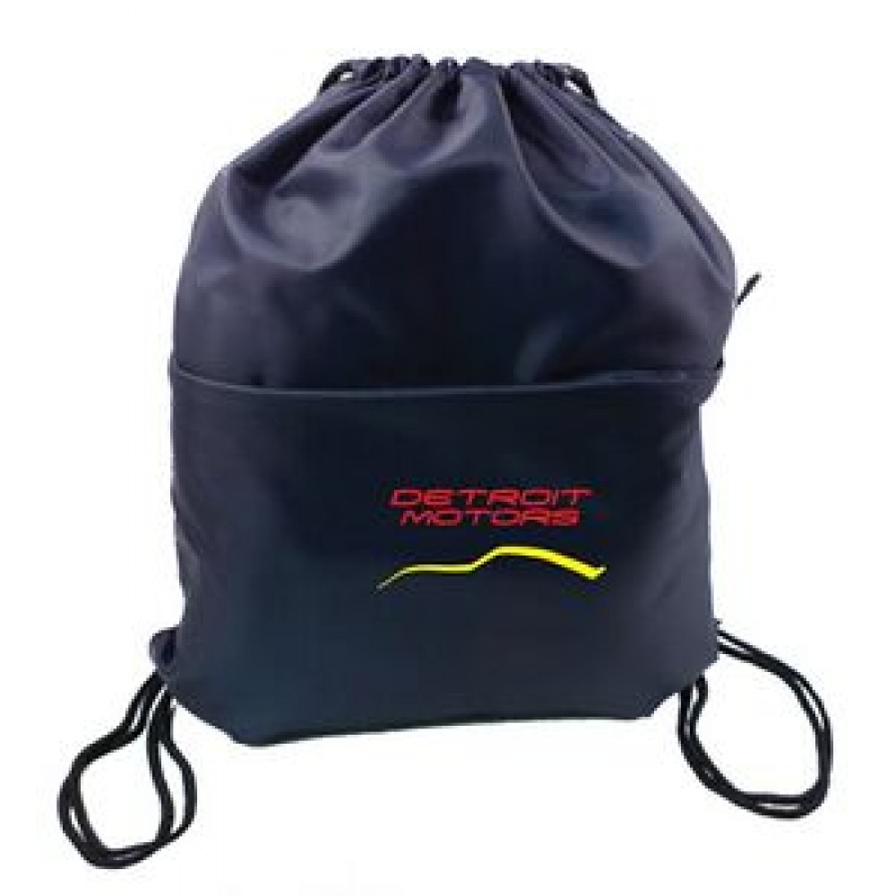 Personalized Drawstring Bag w/Pocket