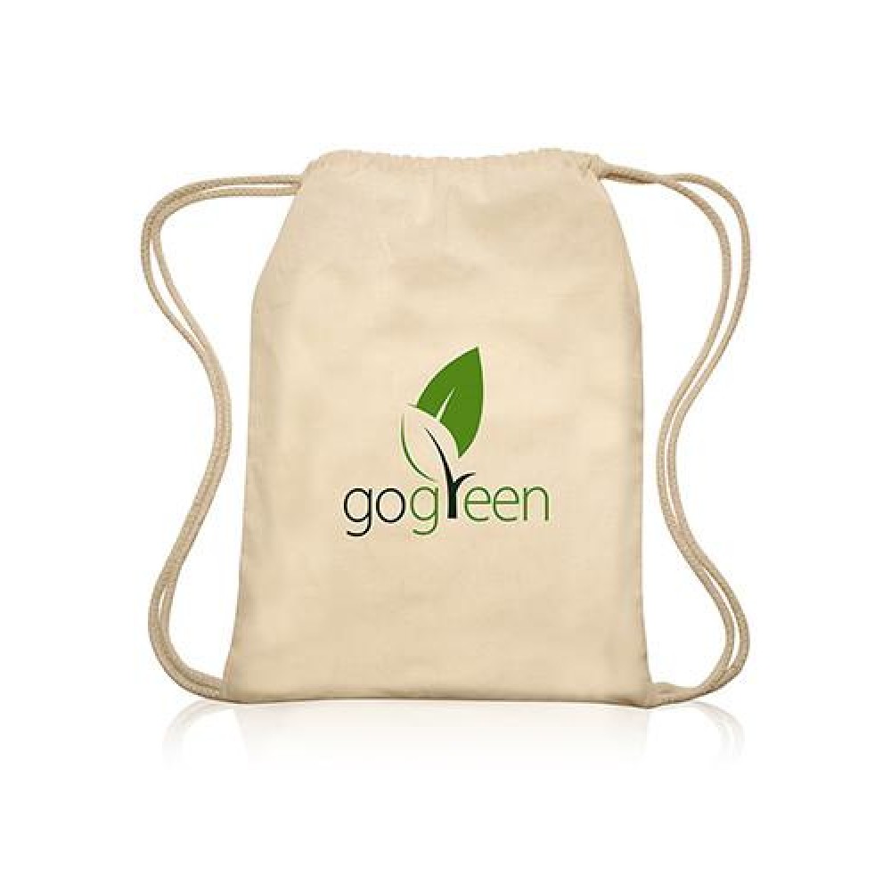 Cotton Drawstring Backpacks (13.25&amp;quot;x16.5&amp;quot;) with Logo