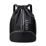 Drawstring Ball Backpack with Shoe Compartment with Logo