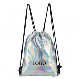 Customized Silver Dazzling Backpack Drawstring Bag