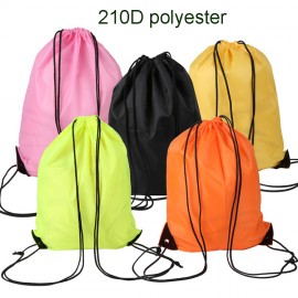 210D Polyester Drawstring Backpack with Logo