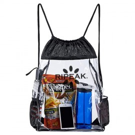 Custom Portable Waterproof PVC Transparent Drawstring Bag Backpack