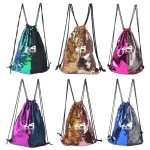 Mermaid Sequin Drawstring Backpack with Logo