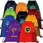 Logo Branded Large Clear Waterproof Stadium Drawstring Backpack