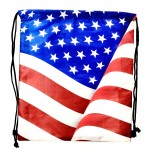 American Flag Drawstring Bag/Backpack with Logo