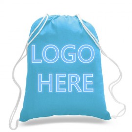Large Canvas Drawstring Backpack with Logo
