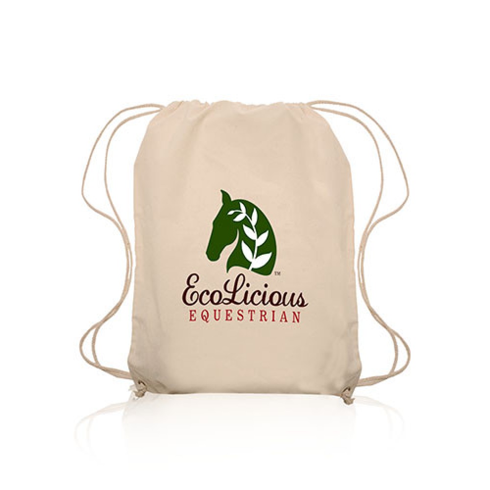 Custom Natural Color Cotton Drawstring Backpacks