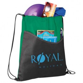 Logo Branded Rivers Non-Woven Drawstring Bag  Logo Branded Rivers Non-Woven Drawstring Bag