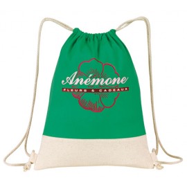 Go Green Canvas Drawstring Duffel Bag with Logo