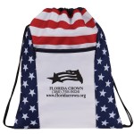 Stars & Stripes Drawstring Backpack with Logo