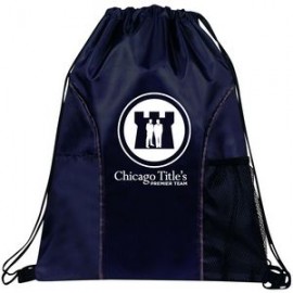 Dual Pocket Drawstring Backpack with Logo  Dual Pocket Drawstring Backpack with Logo