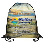 Custom "Fuji" 210 Polyester Full-Color Sublimation Drawstring Cinch Pack Backpack (Overseas)
