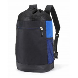 Tri-Mesh Microfiber Drawstring Backpack with Leather-like Bottom with Logo  Tri-Mesh Microfiber Drawstring Backpack with Leather-like Bottom with Logo