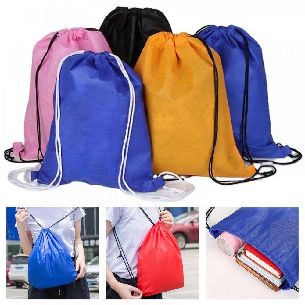 Custom 210D Polyester Drawstring Backpack