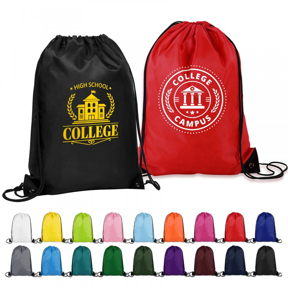 Promotional 14" X 18" Polyester Drawstring Backpack (Ocean)