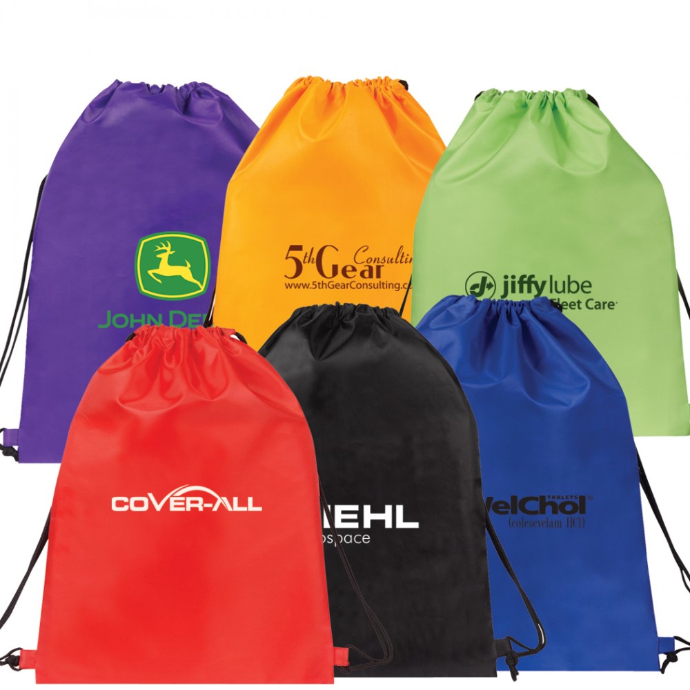 Poly Sport Drawstring Backpack with Logo