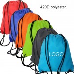 Promotional 420D Polyester Drawstring Travel Bag
