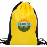 Personalized Two Tone Sided Drawstring Tote Bags