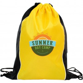 Personalized Two Tone Sided Drawstring Tote Bags