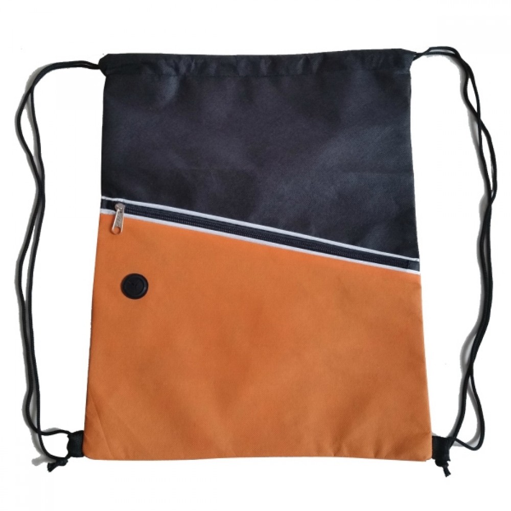 Logo Branded Two Tone Non-woven Drawstring Backpack