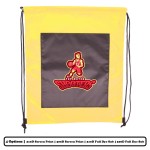 2-Color Open Pocket Polyester Drawstring Bag with Logo