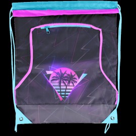 Full Dye Sublimation Bulb Design Polyester Drawstring Bag w/Front Zipper with Logo  Full Dye Sublimation Bulb Design Polyester Drawstring Bag w/Front Zipper with Logo