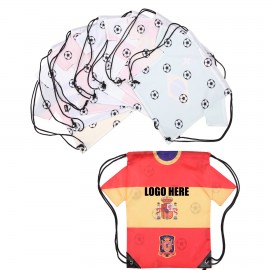 Jersey Shaped Drawstring Backpack Bag 210D Poly with Logo  Jersey Shaped Drawstring Backpack Bag 210D Poly with Logo