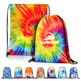 Custom Tie Dye Drawstring Backpack with Logo