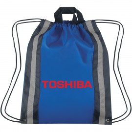 Personalized Vertical Reflective Drawstring Backpack Tote