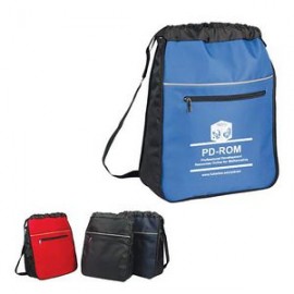 Expandable Drawstring Backpack with Logo
