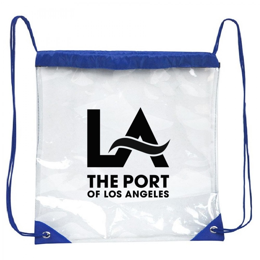 Clear Drawstring Backpack (12"x12") with Logo