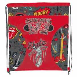 Full Dye Sublimation Vertical Zipper Polyester Drawstring Bag with Logo