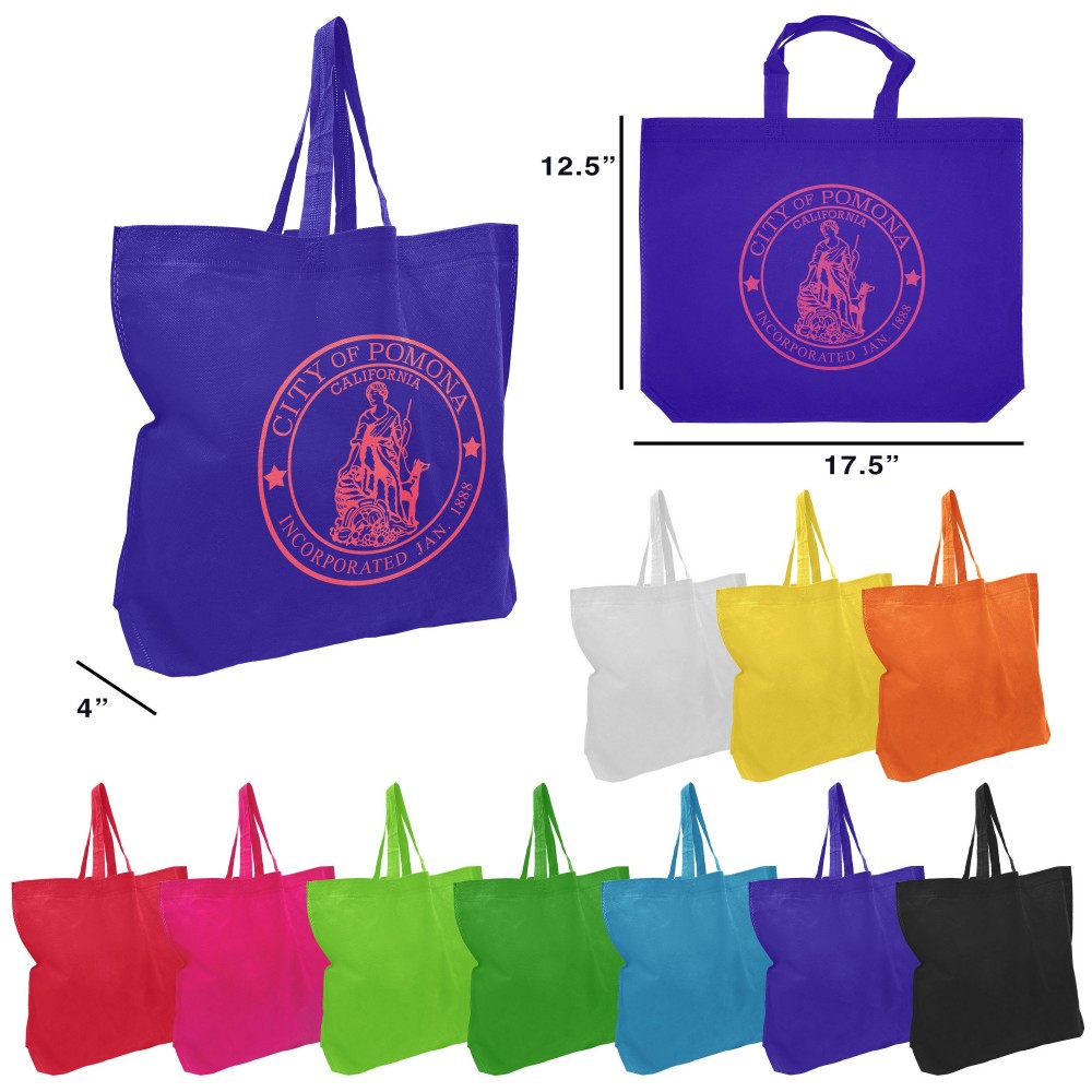 Logo Branded Non-Woven Bag - Slant Lily Bag (18 x 14 x 4) Logo Branded Non-Woven Bag - Slant Lily Bag (18 x 14 x 4)