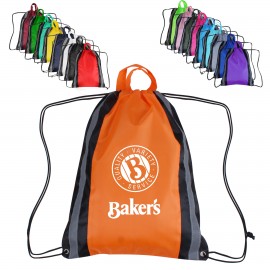 Logo Branded Reflective Safety Drawstring Backpack