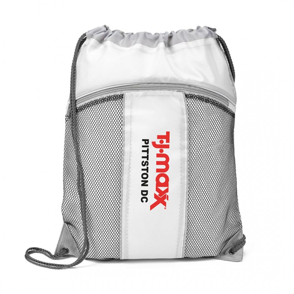 Personalized The Leader Drawstring Bag - White Personalized The Leader Drawstring Bag - White