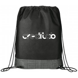 Crossweave Heat Sealed Drawstring Bag with Logo