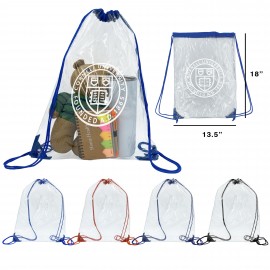 Clear Stadium Drawstring Bag (14in W x 17in H) with Logo