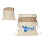 Savanna Jute & Recycled Cotton Drawstring Backpack with Logo