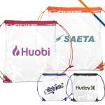 Claron Plastic Drawstring Backpacks with Logo