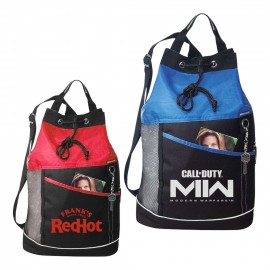 Poly Drawstring Mesh Bodypack Bag with Logo  Poly Drawstring Mesh Bodypack Bag with Logo