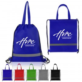Non-Woven Reflective Drawstring Tote Bag with Logo