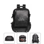Business Leather Backpack with Logo
