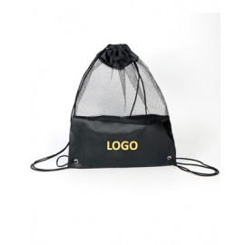 Mesh Drawstring Bag Backpack with Logo