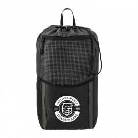 Personalized Grid 14L Drawstring Backpack  Personalized Grid 14L Drawstring Backpack