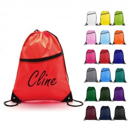 Drawstring Backpacks With Pocket with Logo  Drawstring Backpacks With Pocket with Logo
