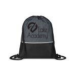 Crosshatch Heather Drawstring Backpack with Logo