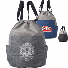 Two Side Pockets Drawstring Backpacks (9.45" x 16.5") with Logo