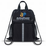Drawstring Sports Backpack Bags With Bottle Holders with Logo